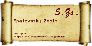 Spalovszky Zsolt névjegykártya